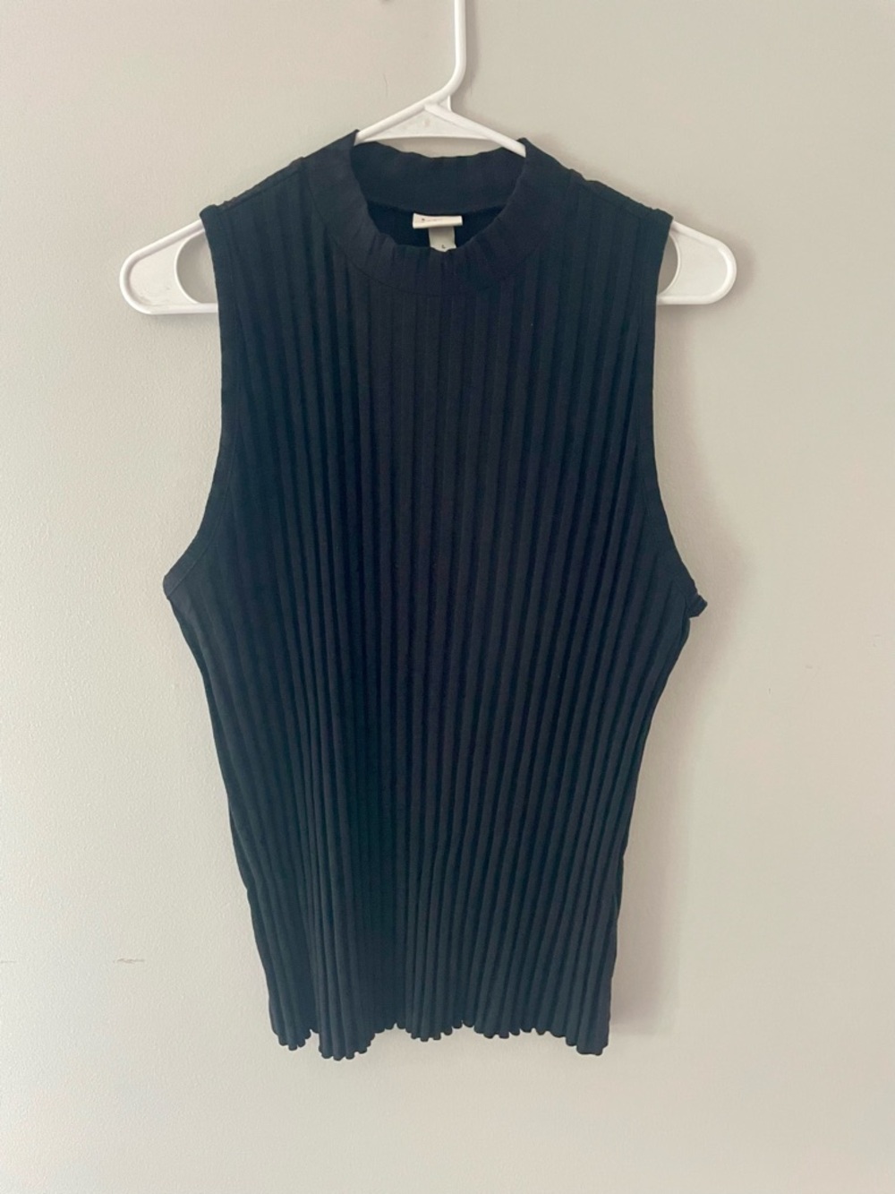a new day Black Sleeveless Ribbed Mock Neck Tank